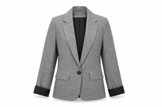 Front view of Dorothy Perkins women’s grey jacket blazer, size UK 6