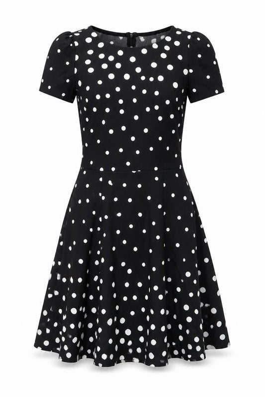 Oasis Womens Black Polka Dot  A-Line  Size XS