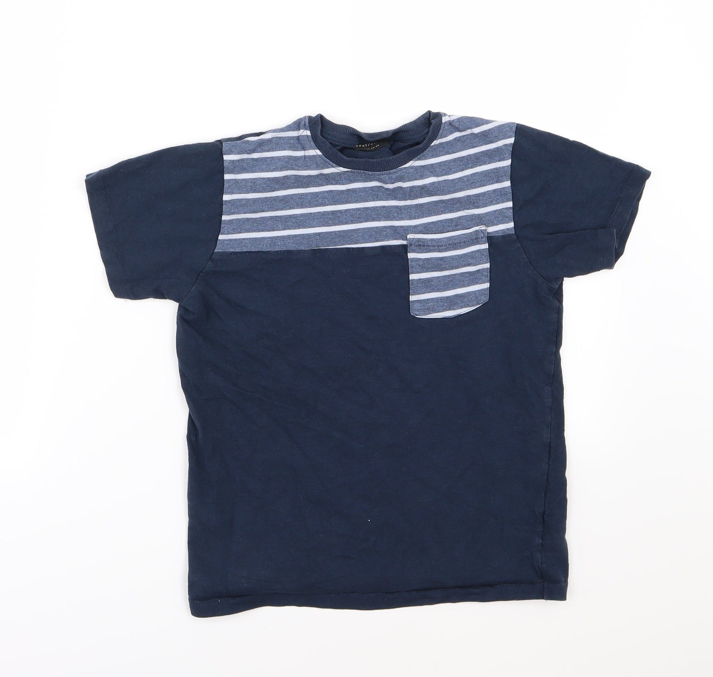 NEXT Boys Blue Striped Jersey Basic T-Shirt Size 10 Years