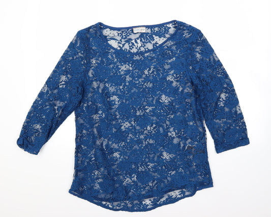 Marks and Spencer Womens Blue Floral  Basic Blouse Size 12