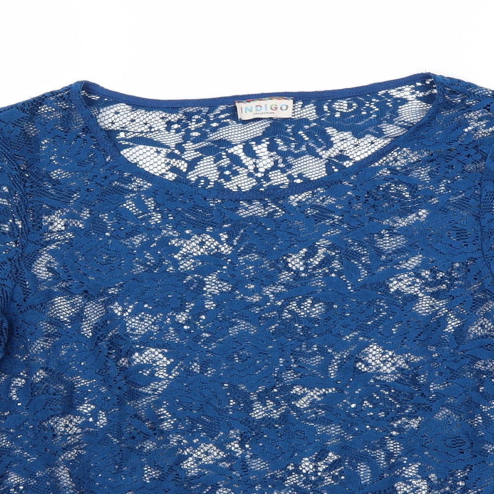 Marks and Spencer Womens Blue Floral  Basic Blouse Size 12