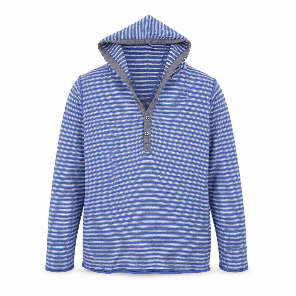 Preworn Boys Blue Striped  Pullover Hoodie Size 10 Years
