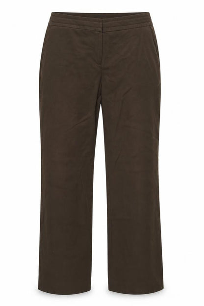 Front view of Sharagano women’s brown trousers, size UK 16, 30-inch leg