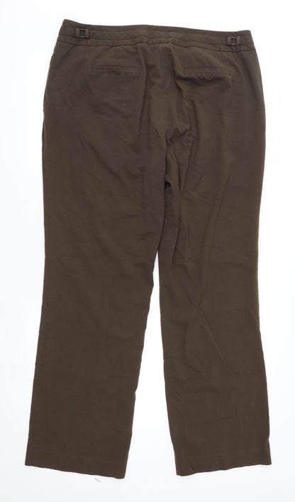 Back view of Sharagano women’s brown trousers, size UK 16, 30-inch leg
