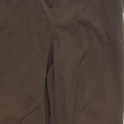Close-up detail of Sharagano women’s brown trousers, size UK 16, 30-inch leg