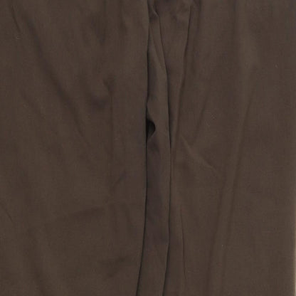 Brand and care label for Sharagano women’s brown trousers, size UK 16, 30-inch leg