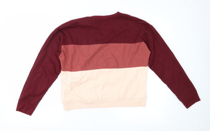 Back view of Forever 21 women’s pink colourblock pullover sweatshirt, size S
