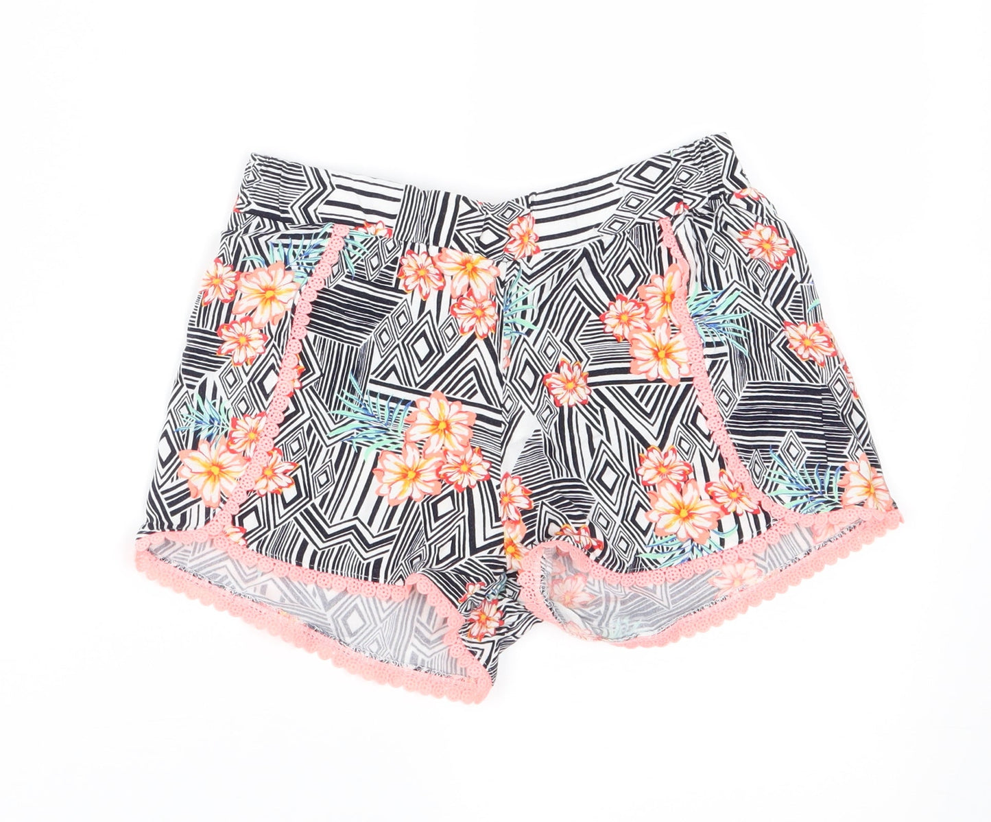 Primark Girls Multicoloured Floral Jersey Mom Shorts Size 8-9 Years