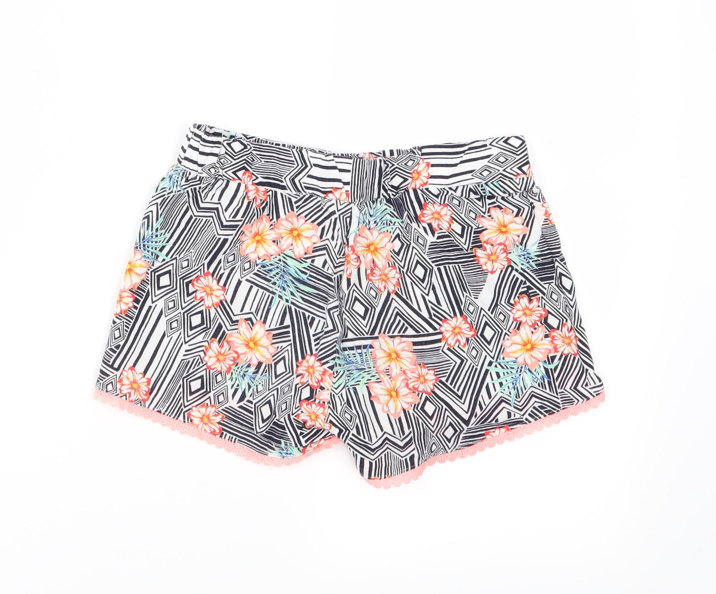 Primark Girls Multicoloured Floral Jersey Mom Shorts Size 8-9 Years