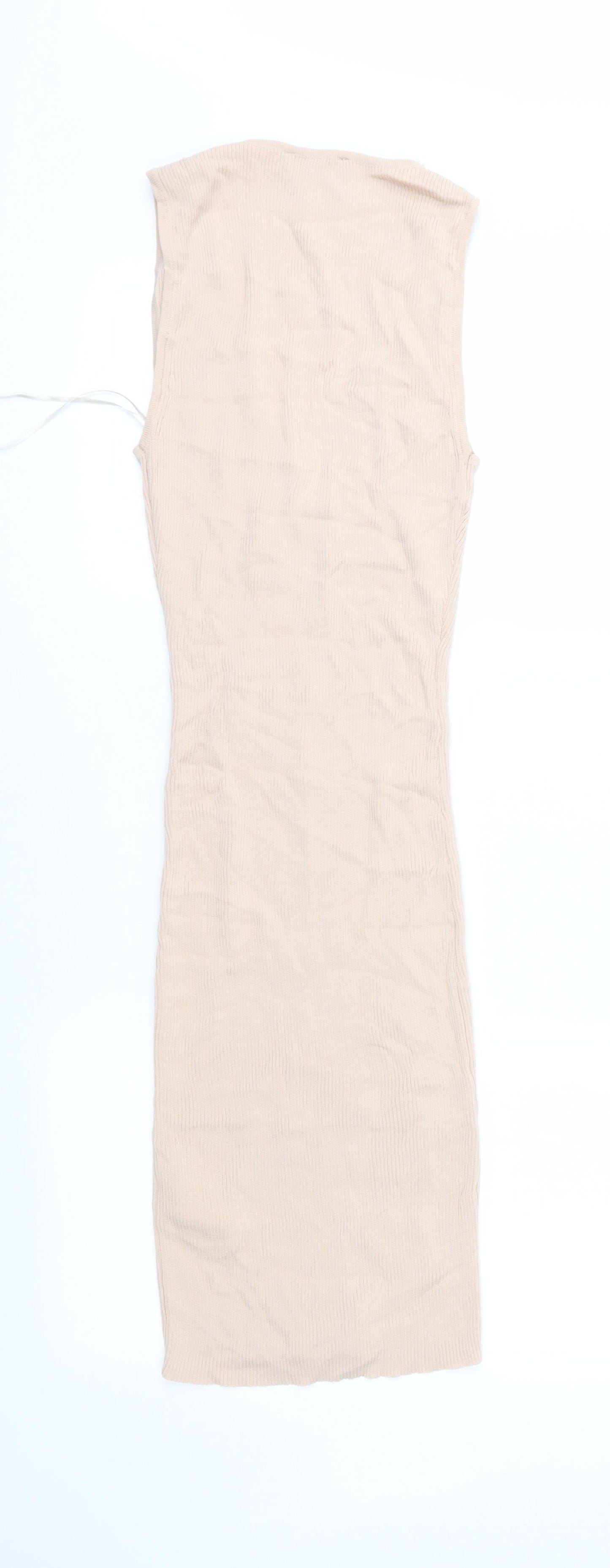 New Look Womens Beige  Jersey Sheath  Size 8