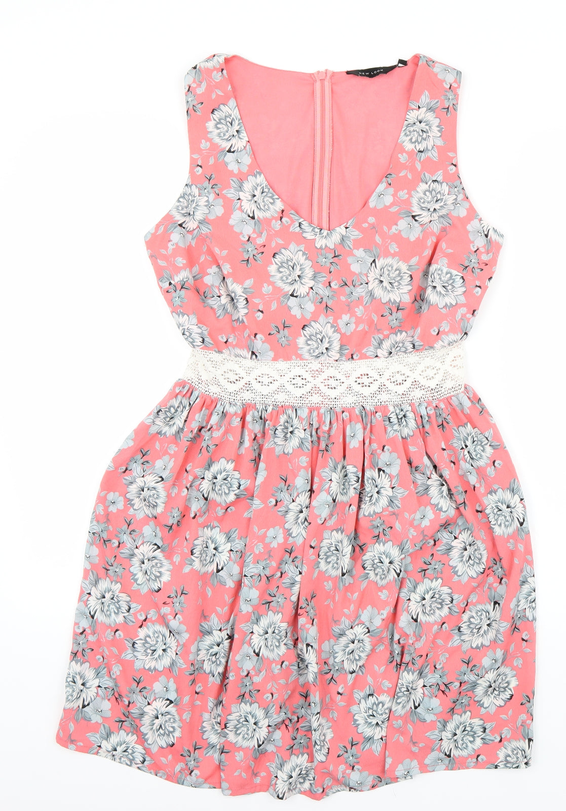 Newlook Womens Pink Floral  A-Line  Size 12