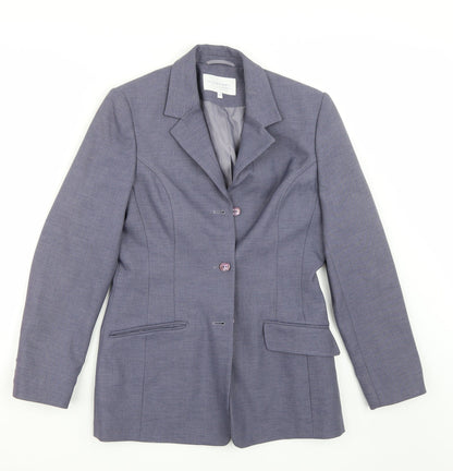 Additional front view of Autonomy women’s purple jacket blazer, size UK 10