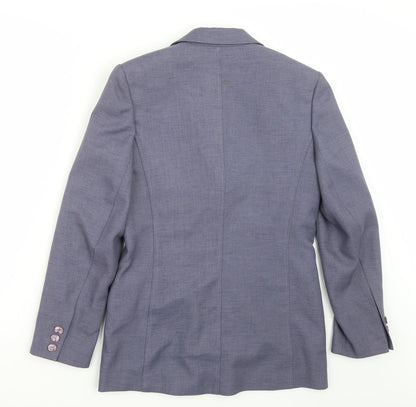 Back view of Autonomy women’s purple jacket blazer, size UK 10