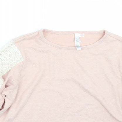 Close-up detail of Flora Nikrooz women’s pink jumper, size L