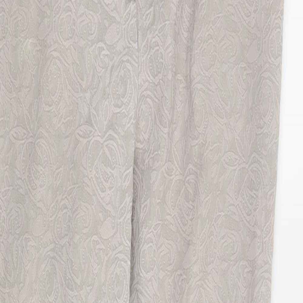 NEXT Womens Beige Floral  Trousers  Size 8 L32 in