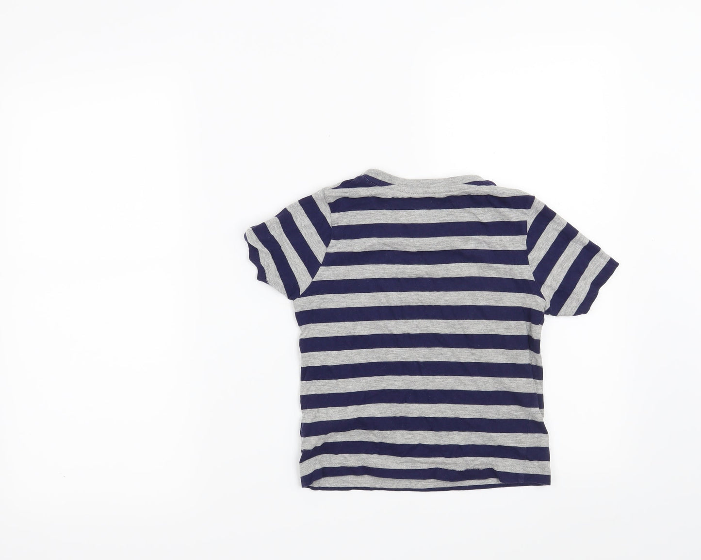 Hullabaloo Boys Blue Striped  Basic T-Shirt Size 5-6 Years  - beyond awesome