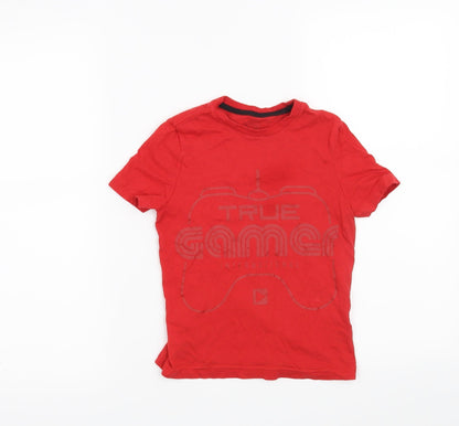 Additional front view of F&F boys’ red basic t-shirt, size 4-5, years - true gamer
