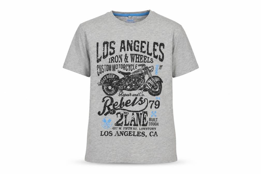 Rebel Boys Grey   Pullover T-Shirt Size 9-10 Years  - Los Angeles Iron & Wheels