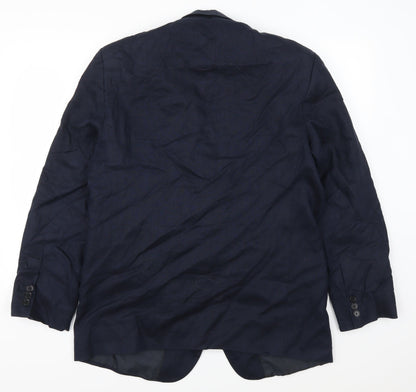 Back view of Yaly Couture men’s blue jacket suit jacket, size 42