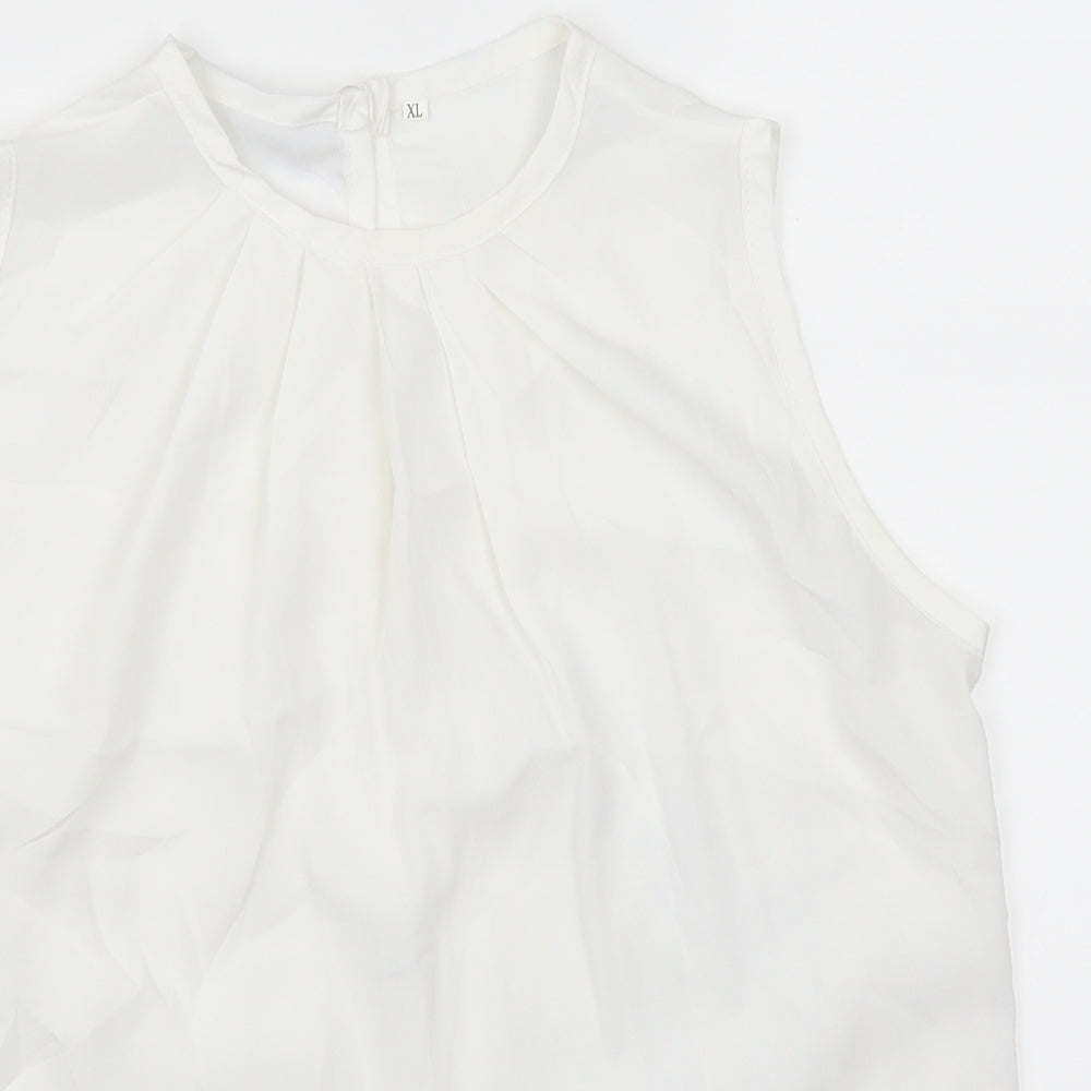 Preworn Womens White   Basic Blouse Size XL