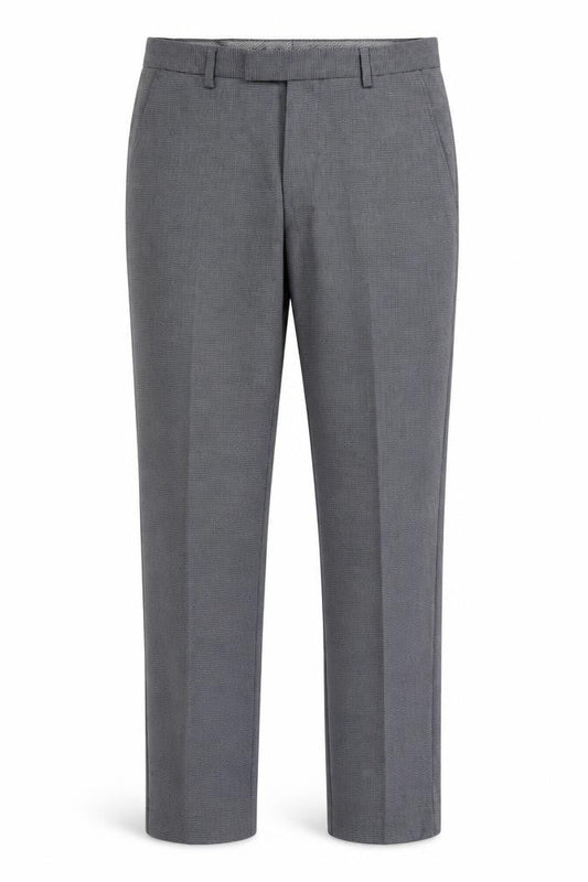 Front view of Marks & Spencer men’s blue houndstooth sweatpants, size 28, 31-inch leg
