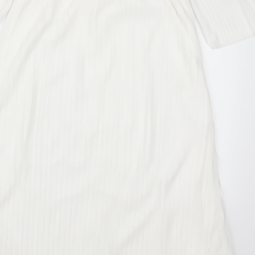 Boohoo Womens White   Mini  Size 10  - Pleated