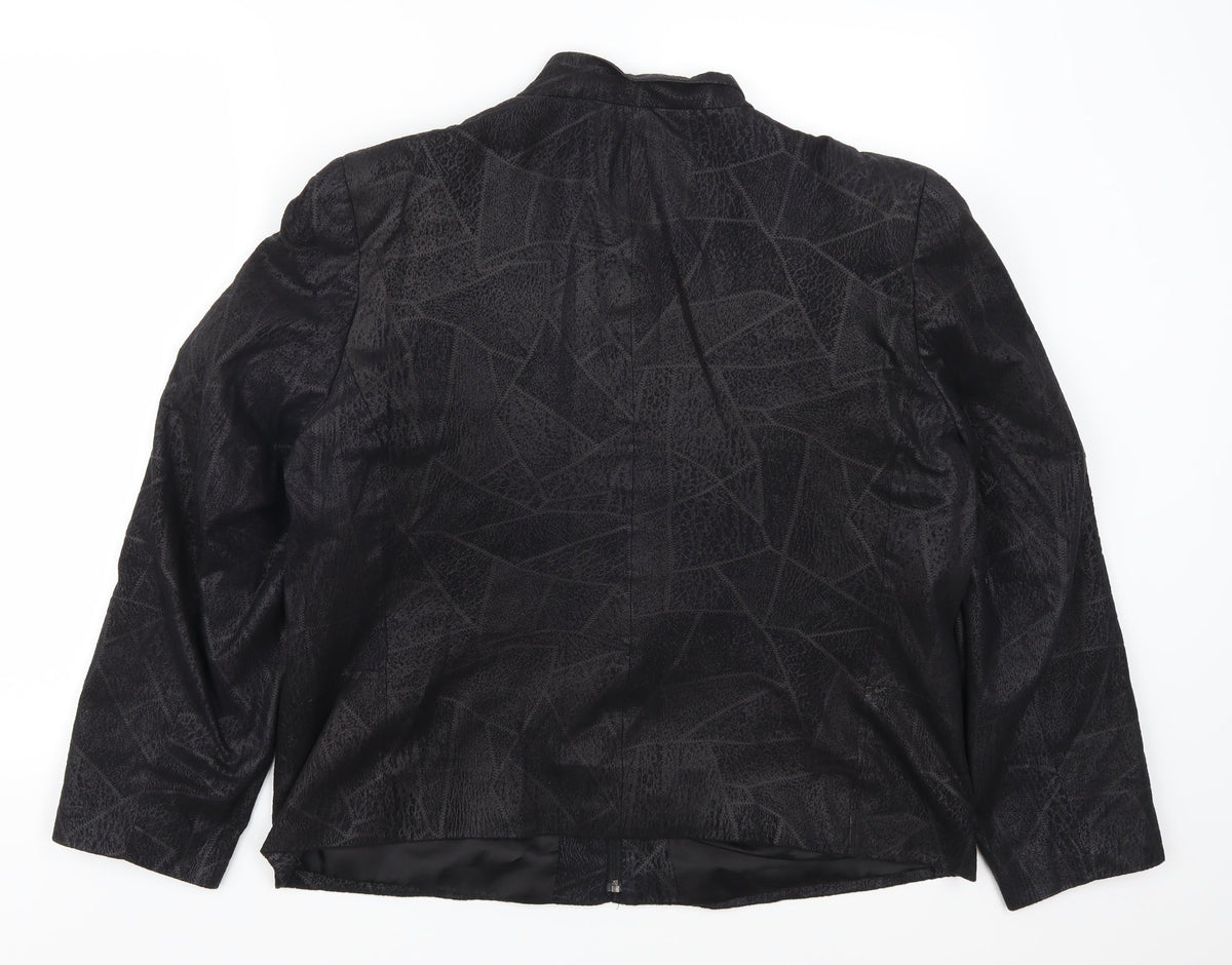 Gianfranco Corneli Womens Grey Geometric  Jacket  Size 18