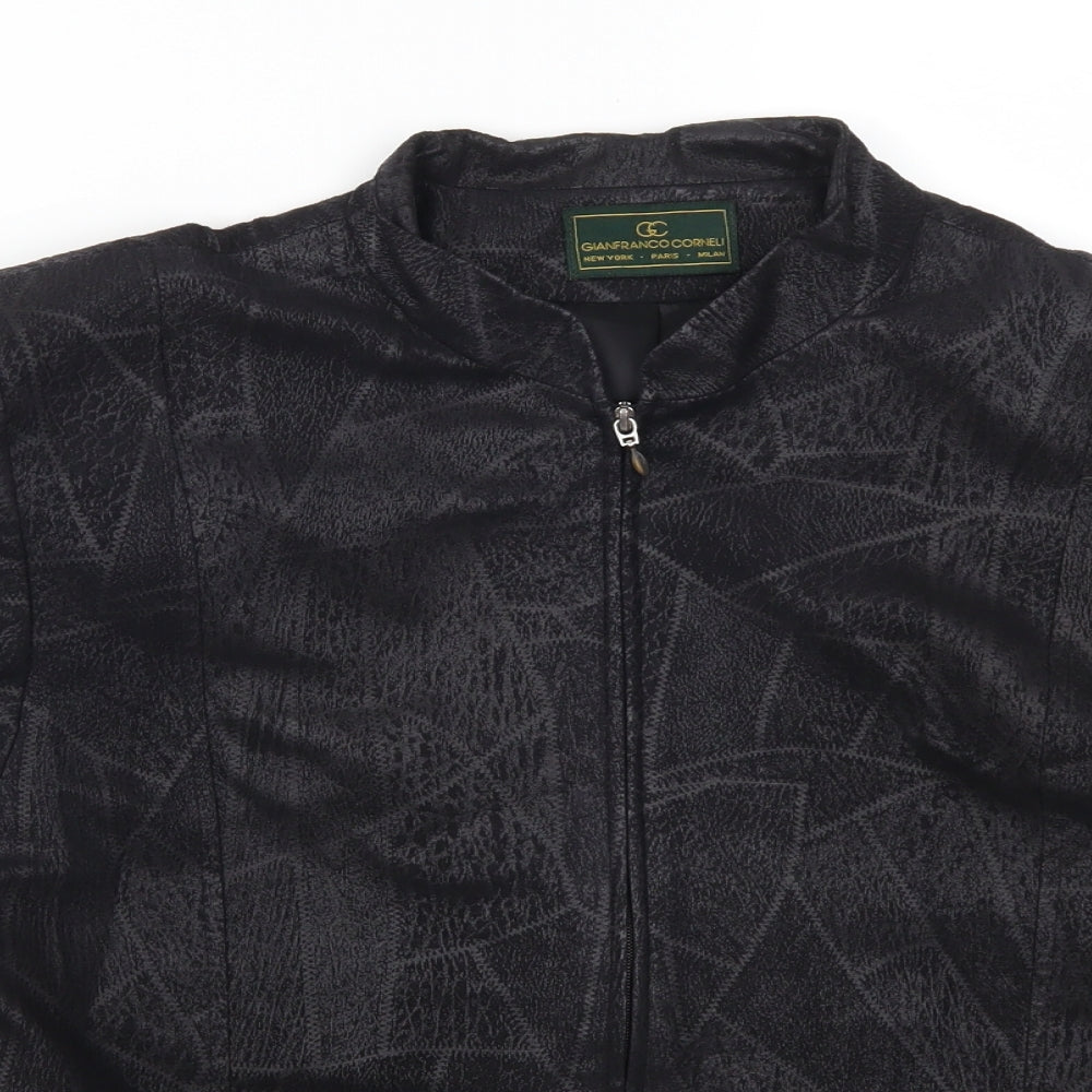Gianfranco Corneli Womens Grey Geometric  Jacket  Size 18