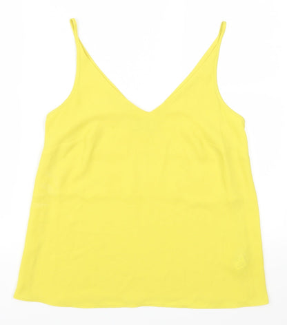 Additional front view of Papaya women’s yellow basic tank, size UK 8
