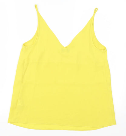 Back view of Papaya women’s yellow basic tank, size UK 8