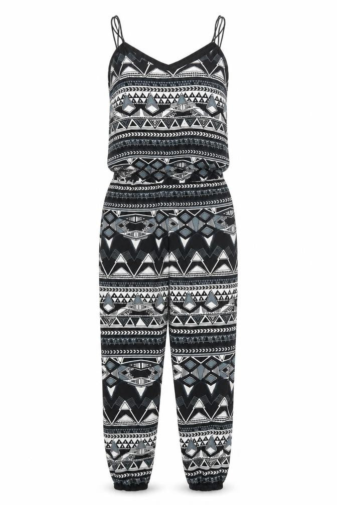 Noisy May Womens Grey Geometric  Jumpsuit One-Piece Size XS L28 in