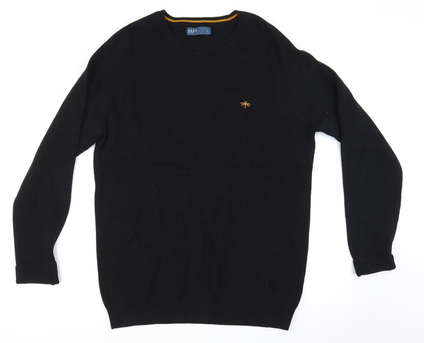 Easy Mens Black   Cardigan Sweatshirt Size L