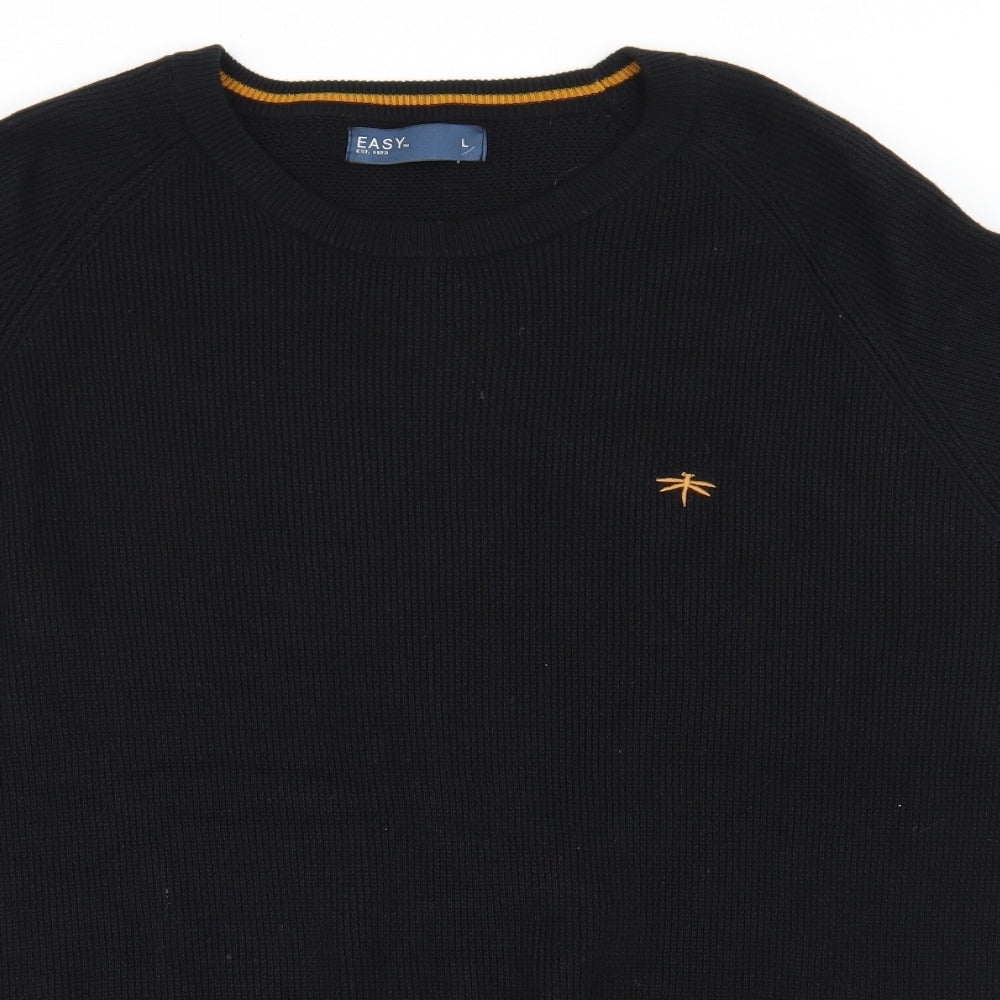 Easy Mens Black   Cardigan Sweatshirt Size L