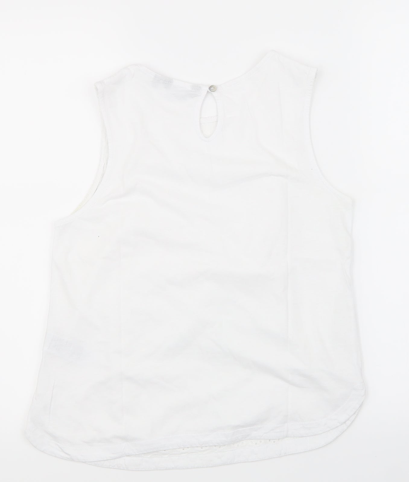 New Look Womens White Floral  Basic T-Shirt Size 8