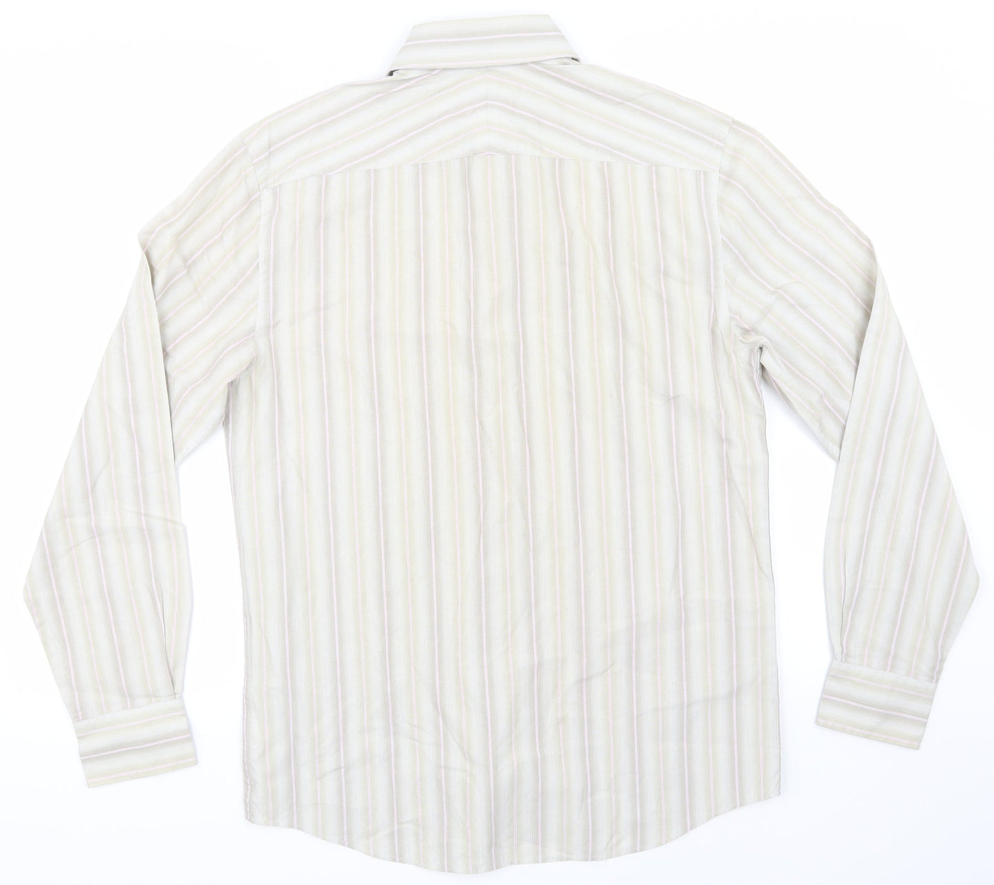 NEXT Mens Beige Striped   Button-Up Size S