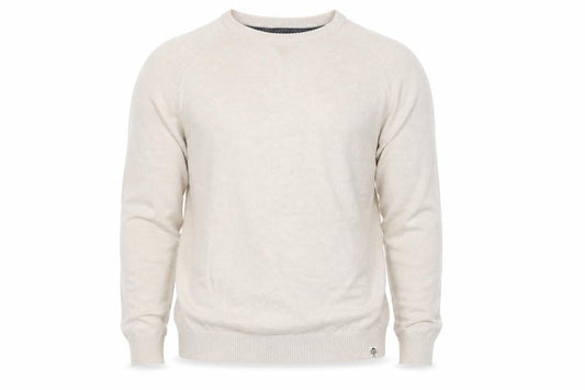 Front view of Cedarwood State men’s beige knit jumper, size M