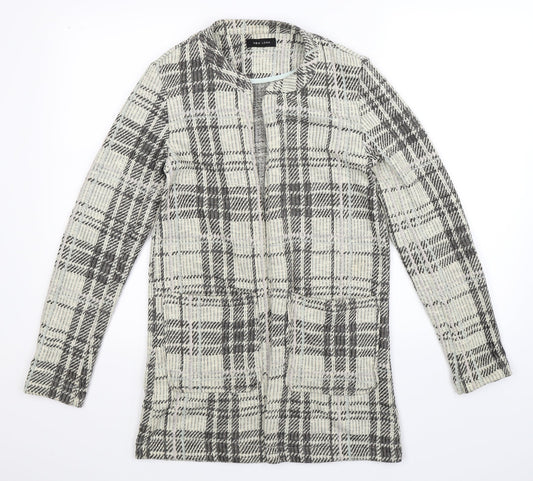 New Look Womens Beige Check  Cardigan Jumper Size 8