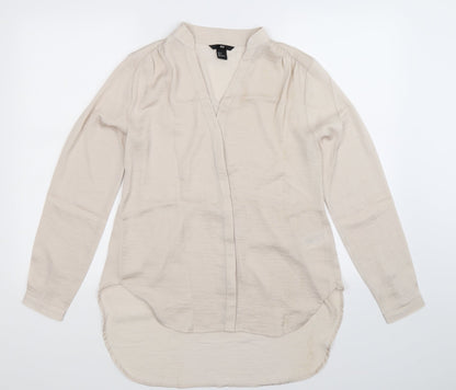 Additional front view of H&M women’s silver basic button-up, size UK 8