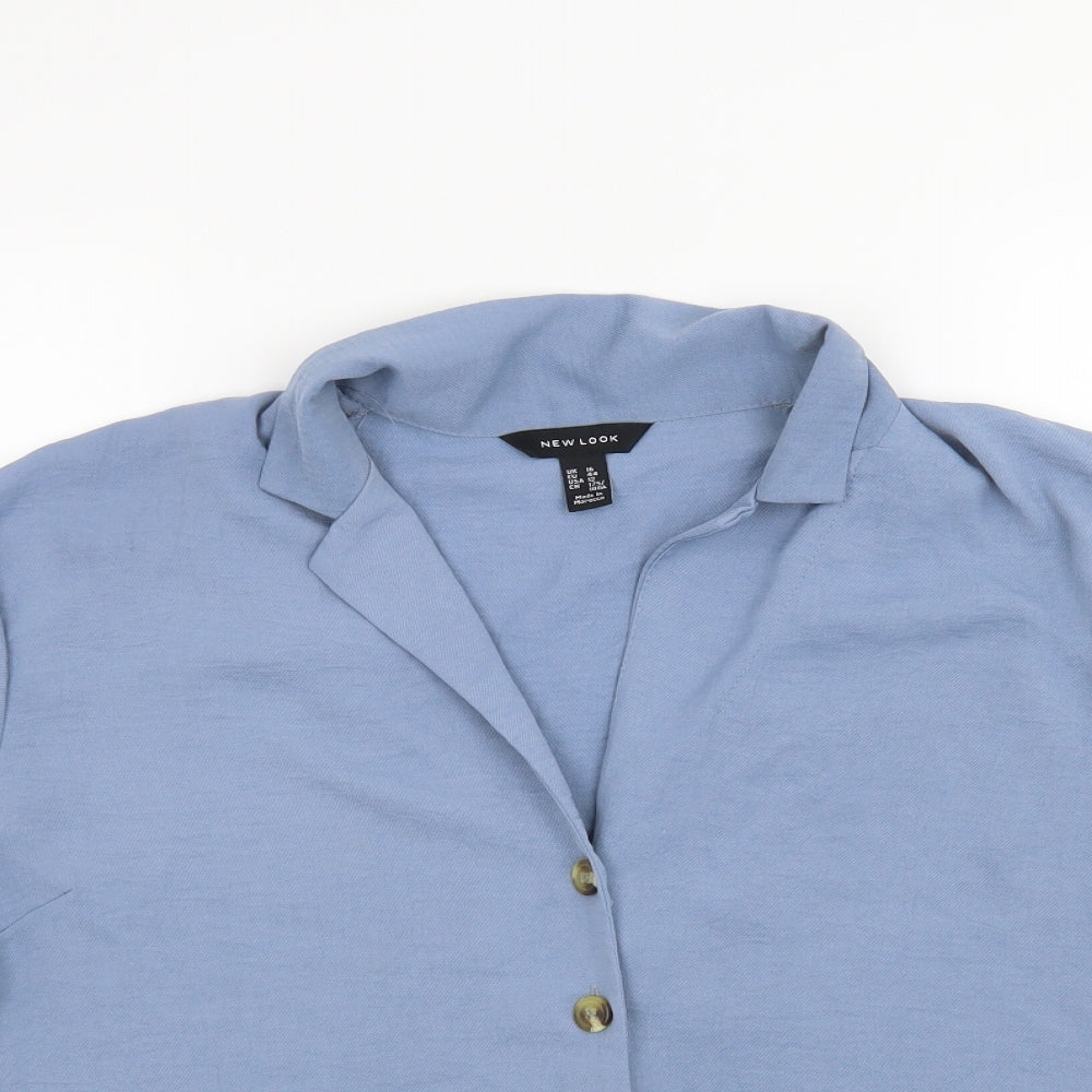 New Look Womens Blue   Basic Button-Up Size 16