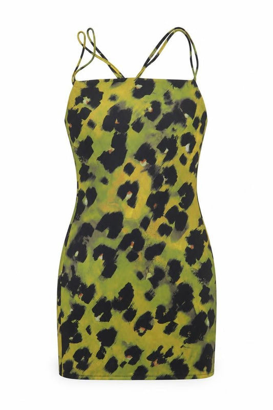 ASOS Womens Yellow Animal Print  A-Line  Size 8