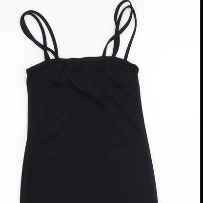 Close-up detail of Missguided women’s black a-line, size UK 8