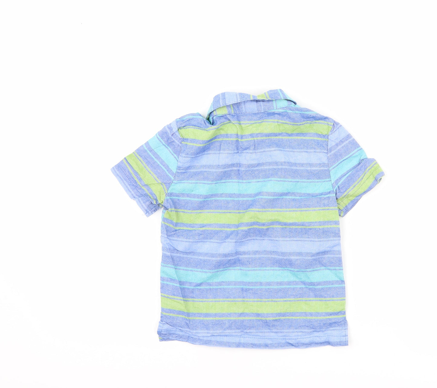 Kidgets Boys Blue Striped  Basic Button-Up Size 2 Years