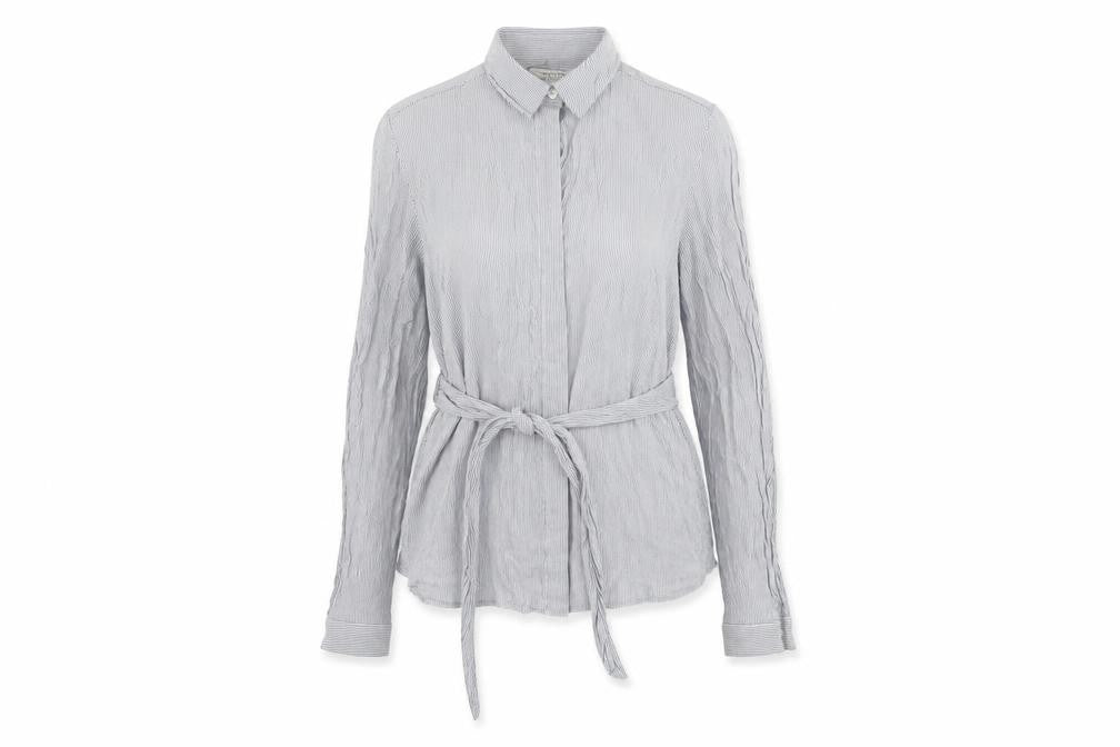 Miss Selfridge Womens Blue Striped  Basic Button-Up Size 8  - open back