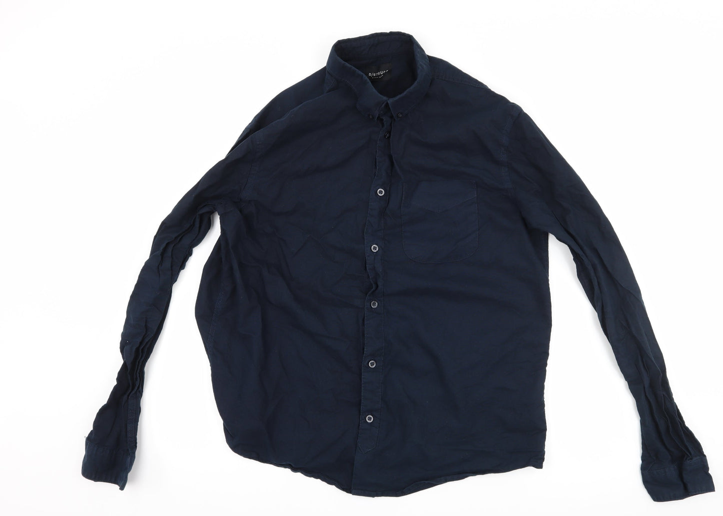 D-Struct Mens Blue    Button-Up Size XL