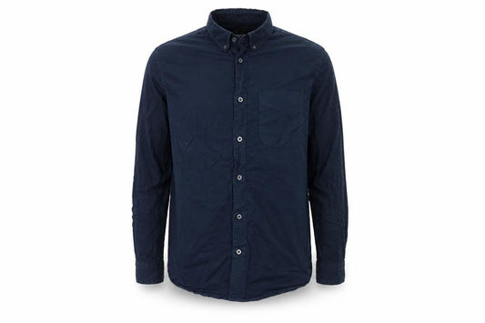 Front view of D-Struct men’s blue button-up, size XL