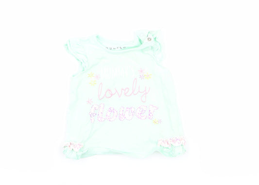 Nutmeg Girls Blue   Basic T-Shirt Size 3-6 Months  - mummy's lovely flower
