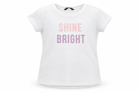 Front view of George girls’ silver basic t-shirt, size 10-11, years - shine bright