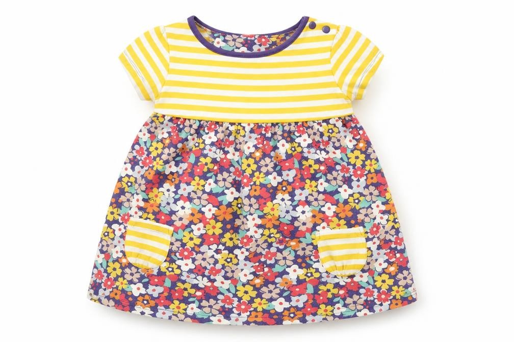 Boots Mini Club Girls Blue Floral  T-Shirt Dress  Size 6-9 Months