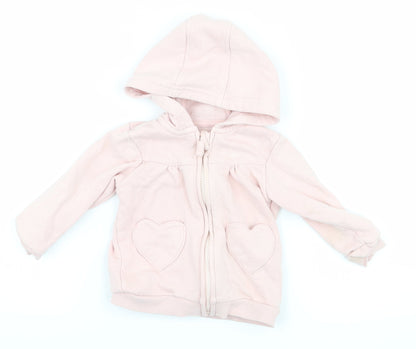 Additional front view of George girls’ pink jacket, size 6-9, months