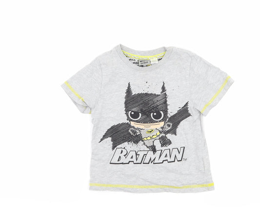 Batman Boys Grey   Basic T-Shirt Size 2-3 Years  - batman